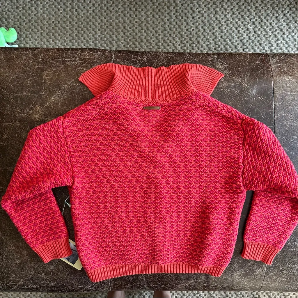 Birds of Paradis by Trovata Knit Savannah Cardigan Button Down Red Size M - Image 8