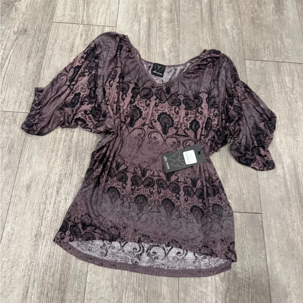 ELLA MOSS Elegant Purple Patterned Women's Top - Image 4