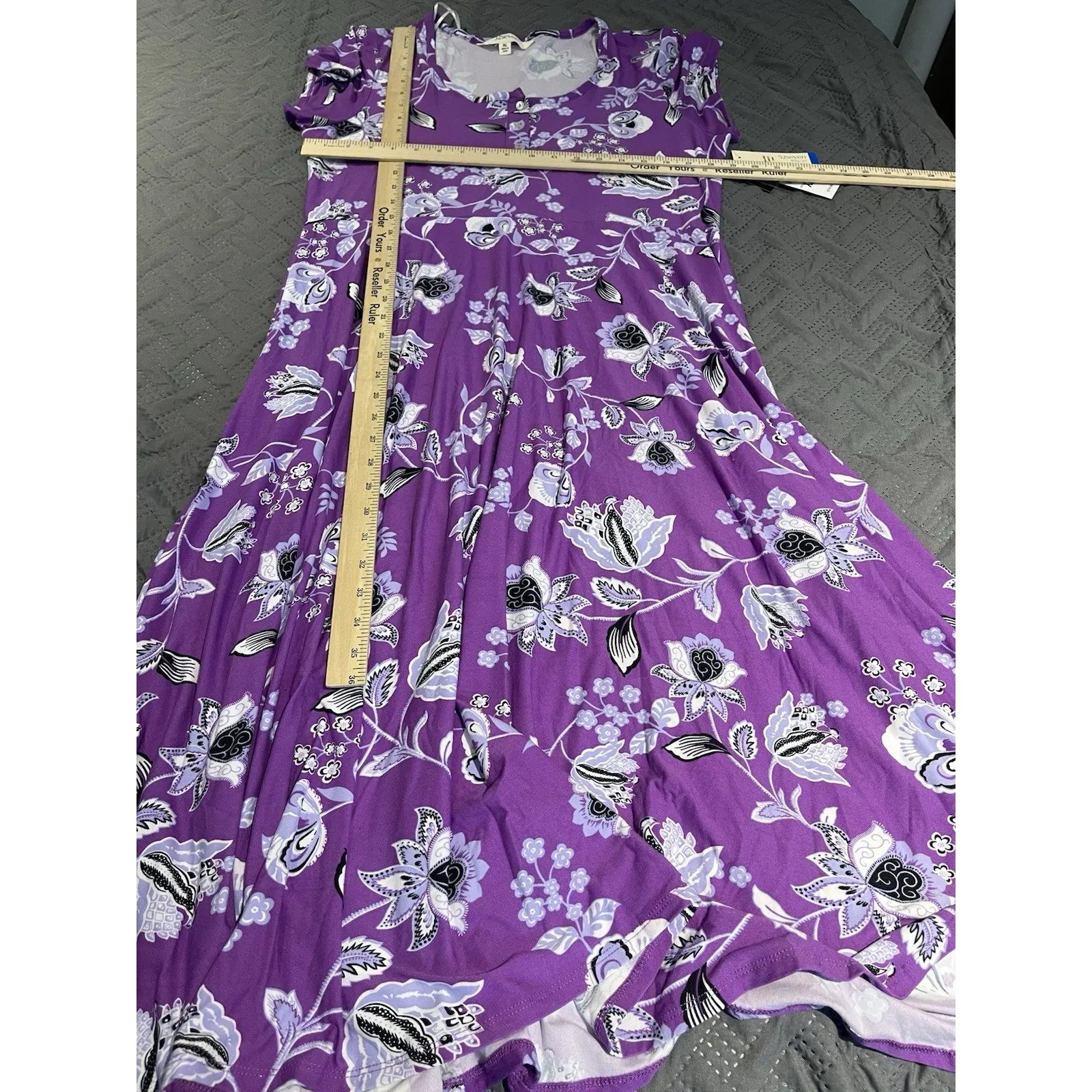 52 Seven Women's XL all over floral print purple nightgown NWT - Image 3