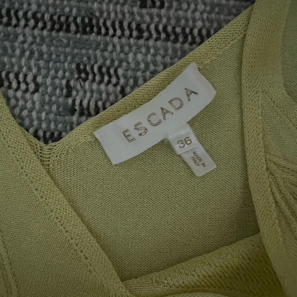 Escada Light Yellow Knit Tank Top Size 36 - Image 4