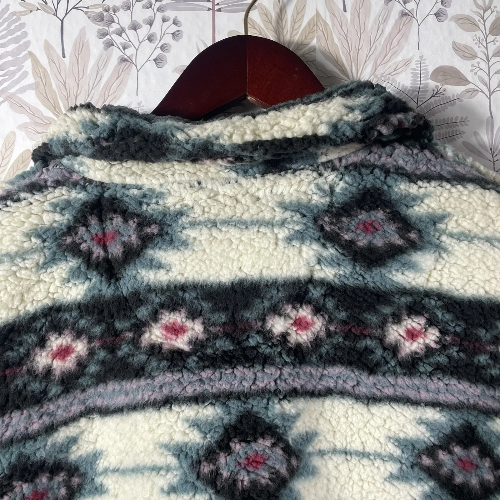 Roper Women's Sherpa Pullover Fleece Jacket L Aztec Southwestern Print Half Zip Size L - Image 5