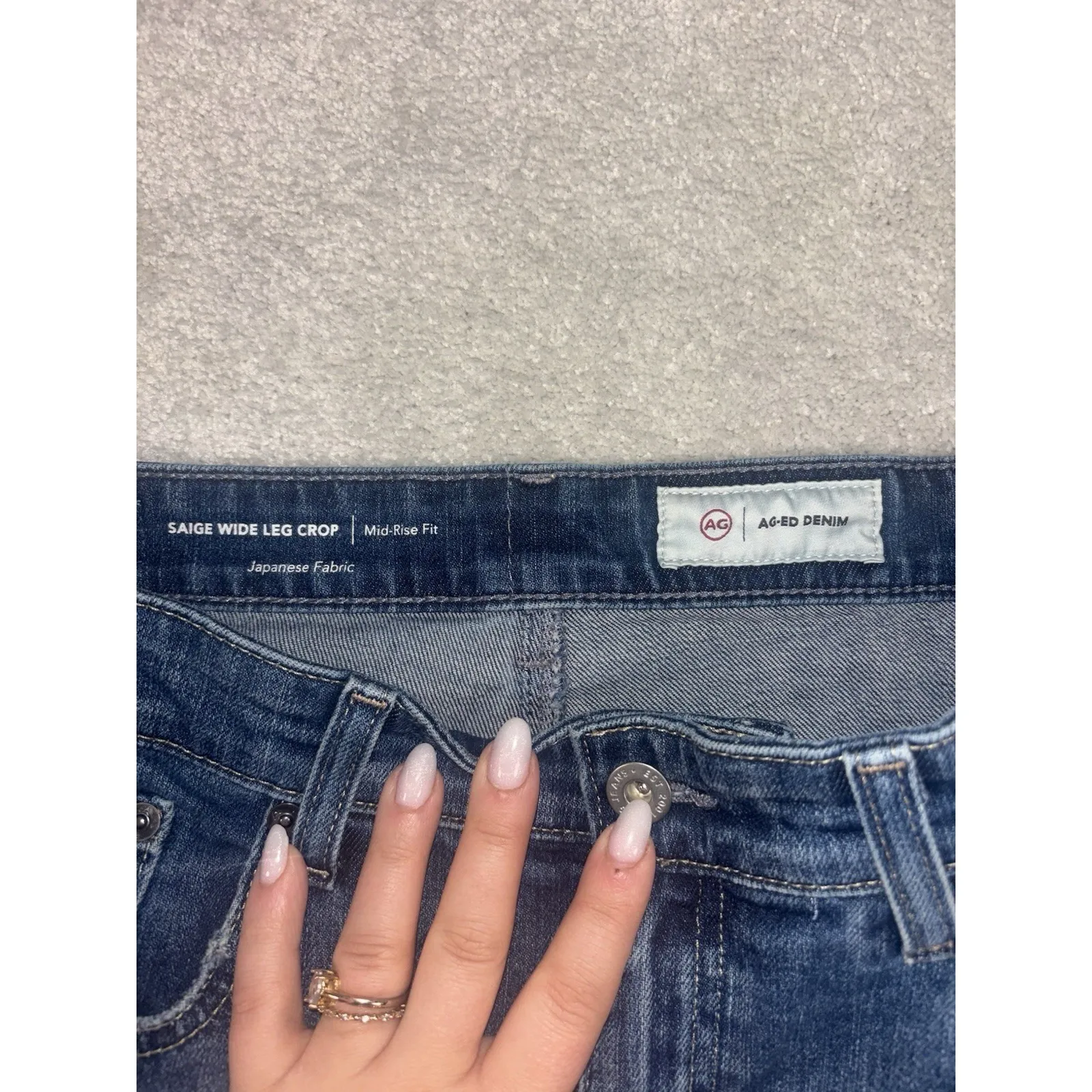 ag adriano goldschmied jeans saige wide leg crop mid rise 29 - Image 3