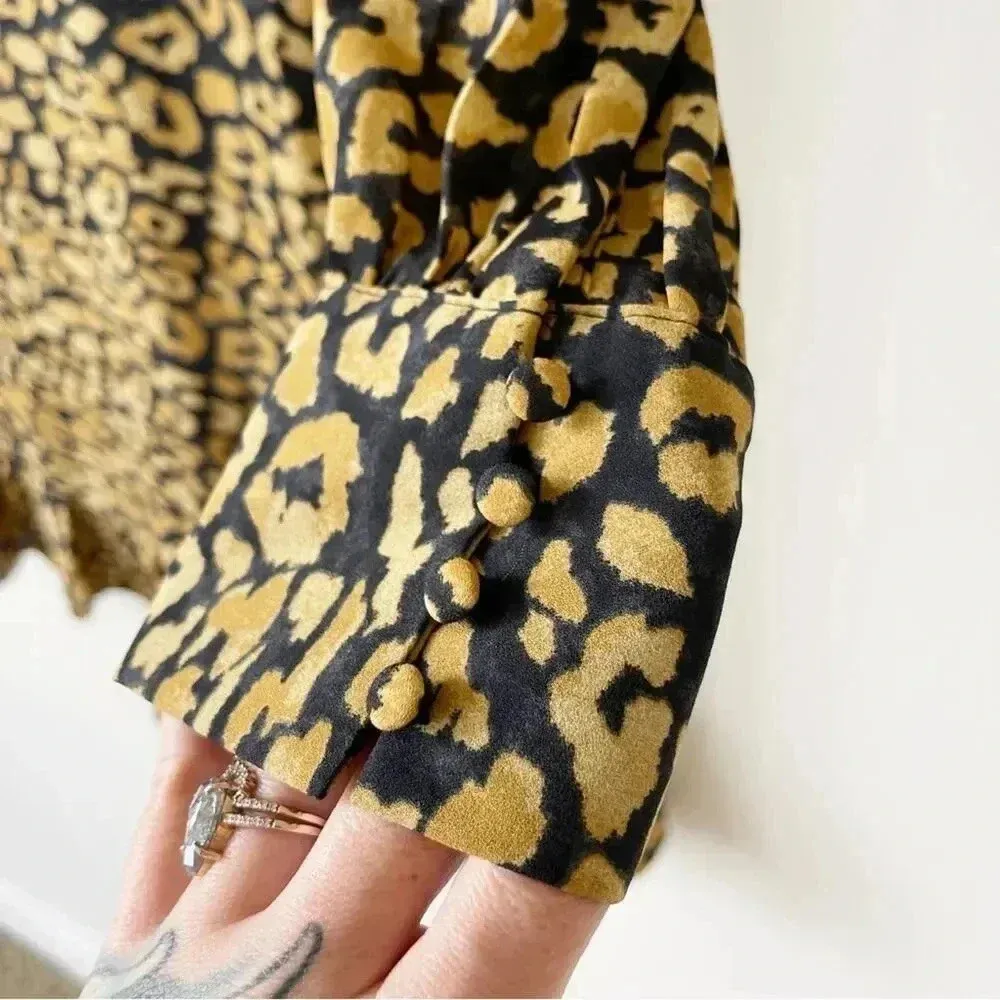 Who What Wear Target Leopard Chiffon Ruffle Dress Size Medium EUC - Image 8