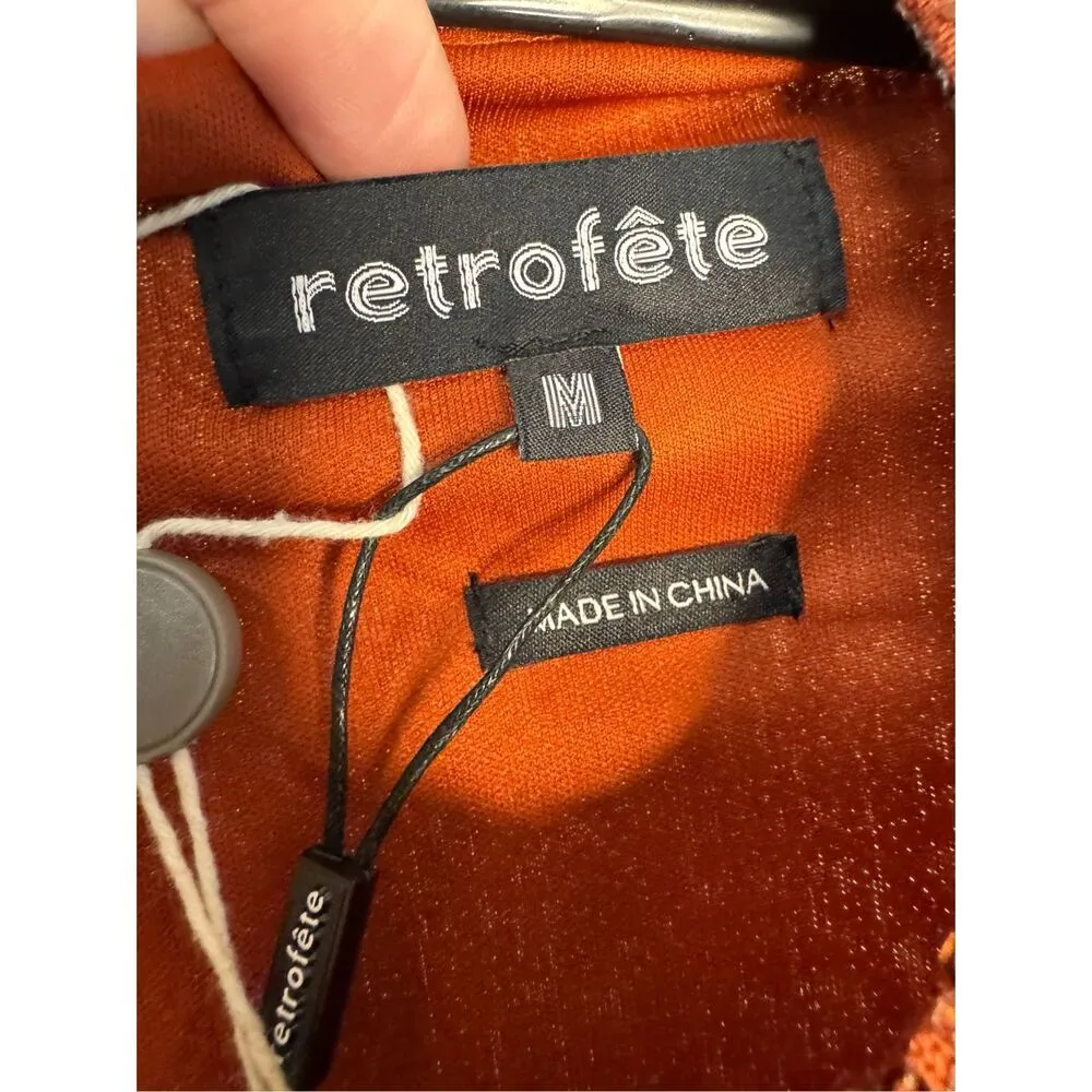 Retrofete NWT Flynn Ruched Sequin Tulle Mini Dress in Copper Size M - Image 7