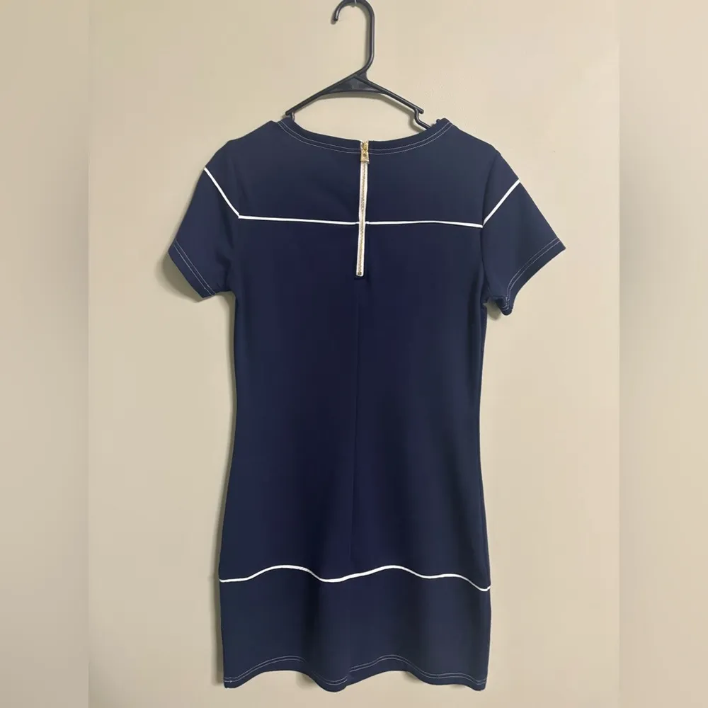 Sail To Sable Navy Size XS Mini Dress Short Sleeve Nautical Resort Yacht - Image 2