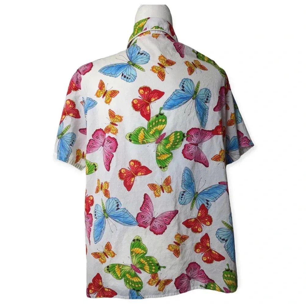 Victoria's Secret Y2K Kidcore Butterfly Short Sleeve Pajama Shirt - Image 4