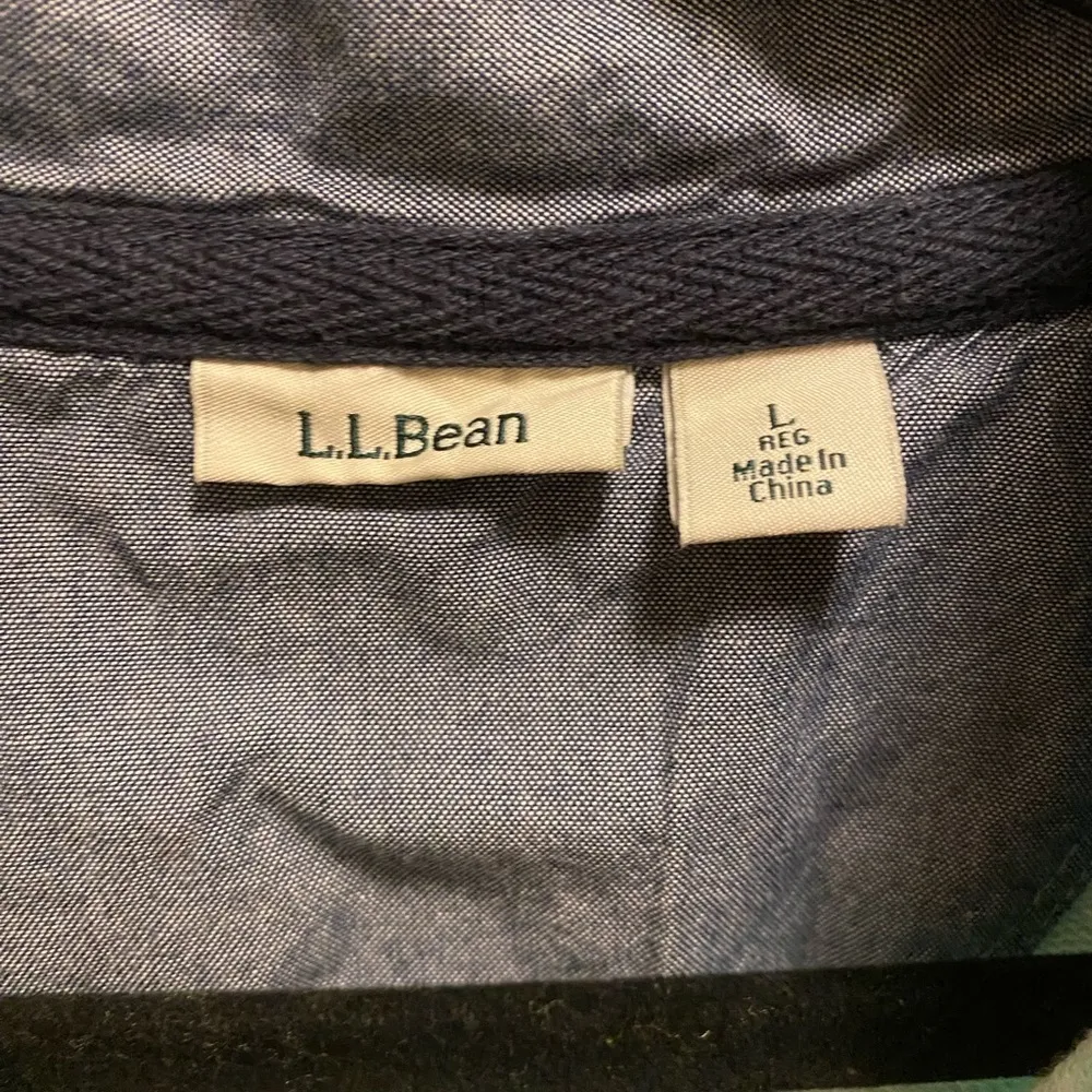 LL Bean Women’s Soft Cotton Rugby Pullover in Aqua. - Image 7