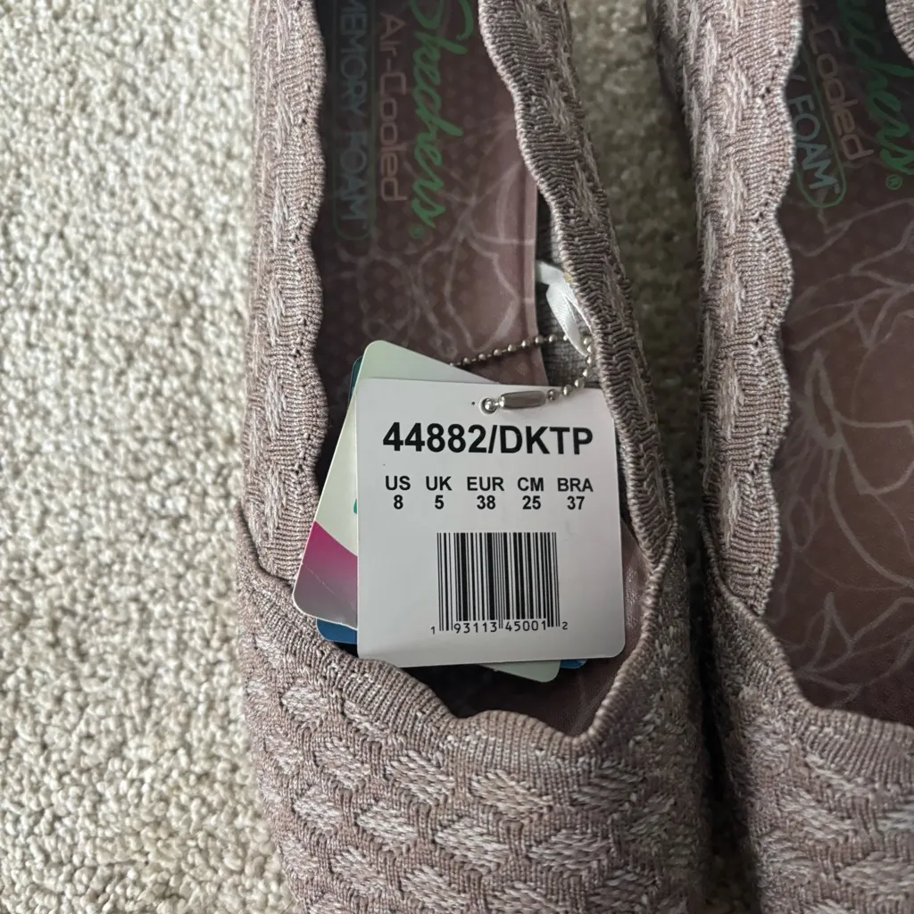 Skechers Air Cooled Memory Foam Cleo Ballet Flats Honeycomb Dark Taupe NWT - Image 8