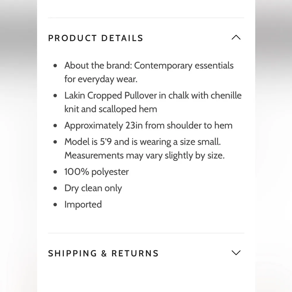 Michael Stars Sweater Lakin Cropped Crewneck Pullover Chenille Chalk XSP NWT - Image 4