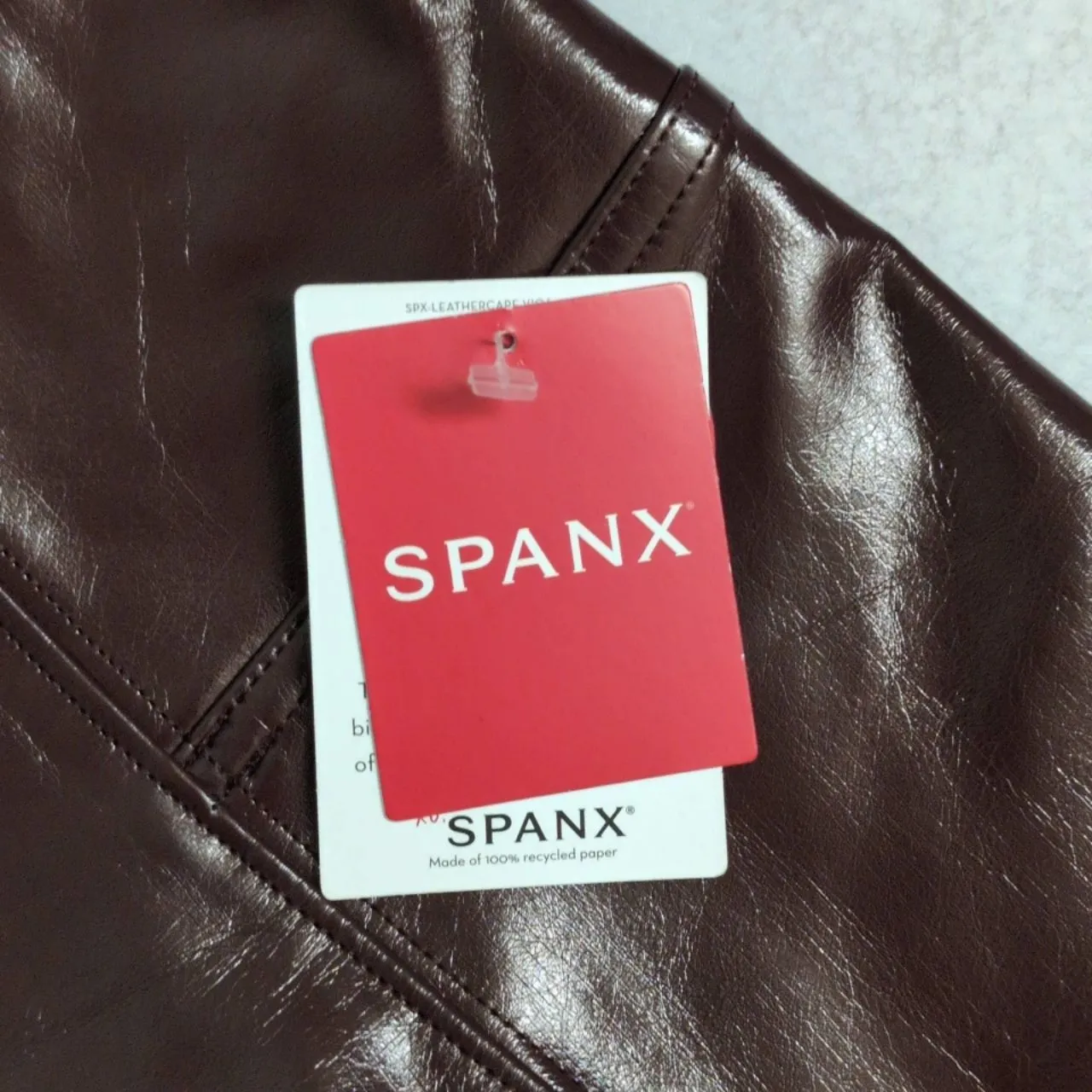 NWT SPANX Ruby High-Waisted Faux Patent Leather Glossy Chic Leggings M - Image 9