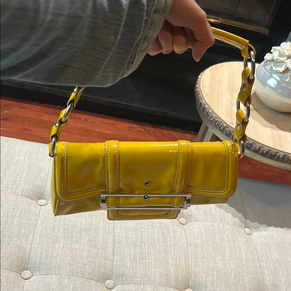 Chinese Laundry Yellow Patent Leather Shoulder Bag - Image 10