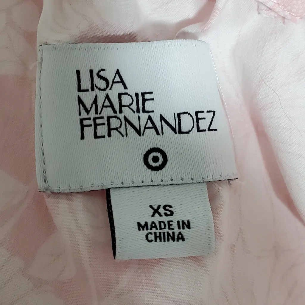 Lisa Marie Fernandez Target Off The Shoulder Dress Floral Print Pink‎ Dress XS Pink - Image 7