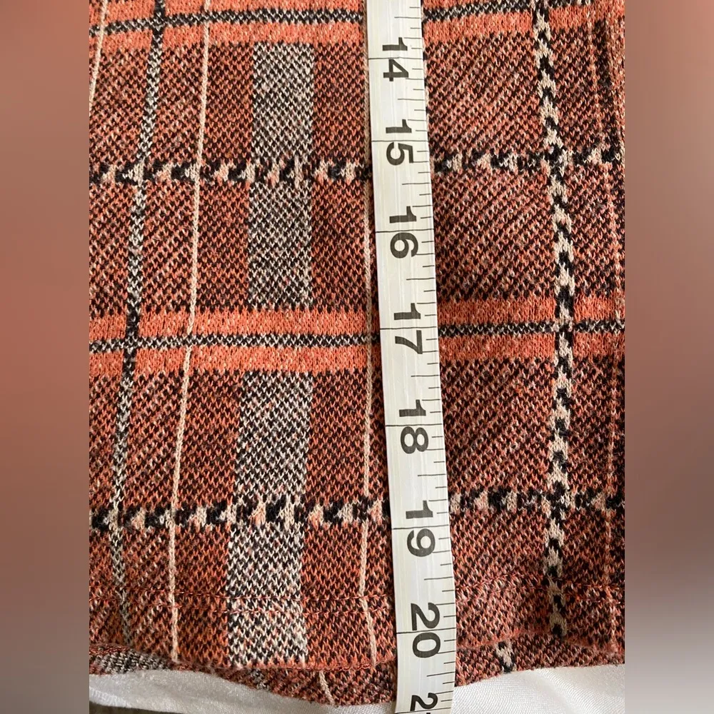 Zara Madras Top Burnt Orange & Black S - Image 3