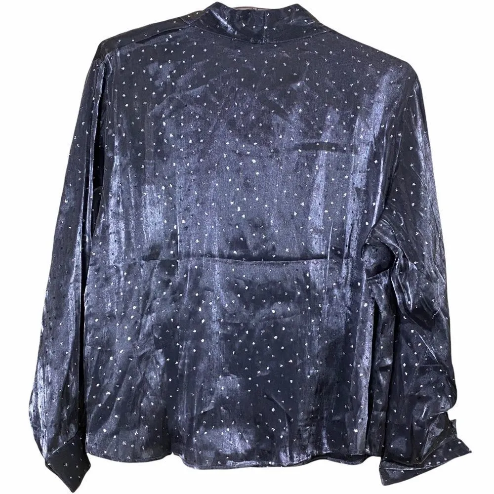 Blue Diamond Plus Metallic Silver Sparkles Shirt Silver Size undefined - Image 5