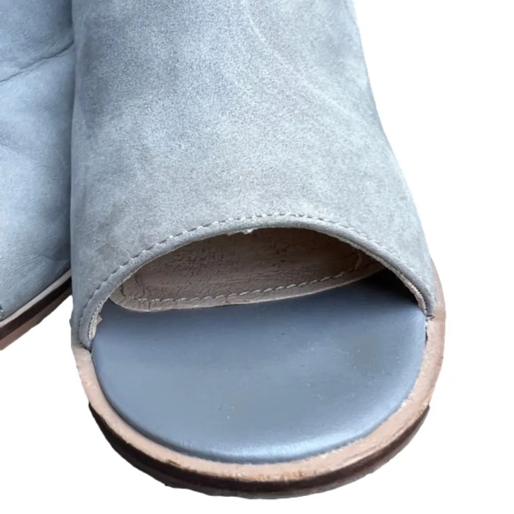 KDB Kelsi Dagger Brooklyn open toe gray suede booties, size 7 EUC - Image 9