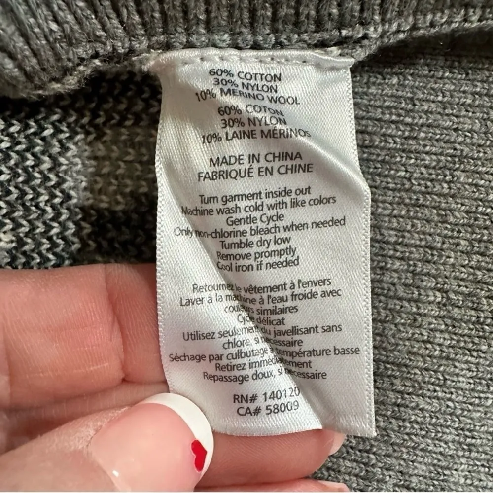 Stella & Dot Animal Print Ribbed Trim Side Button Closure Sweater Sz Medium - Image 11