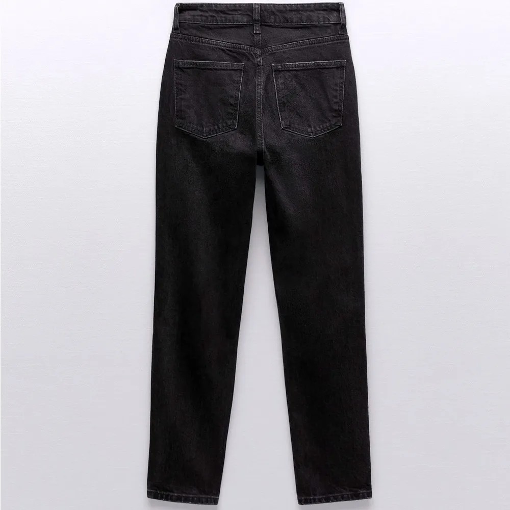 Zara HIGH WAIST RIPPED SLIM SKINNY FIT DENIM JEANS BLACK SIZE 6 NEW - Image 9