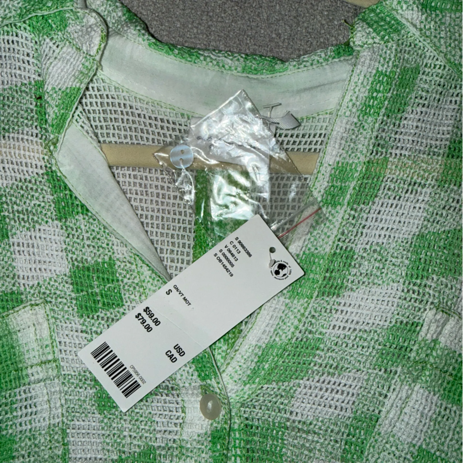 Urban Outfitters Green and White Checkered Top - Image 2