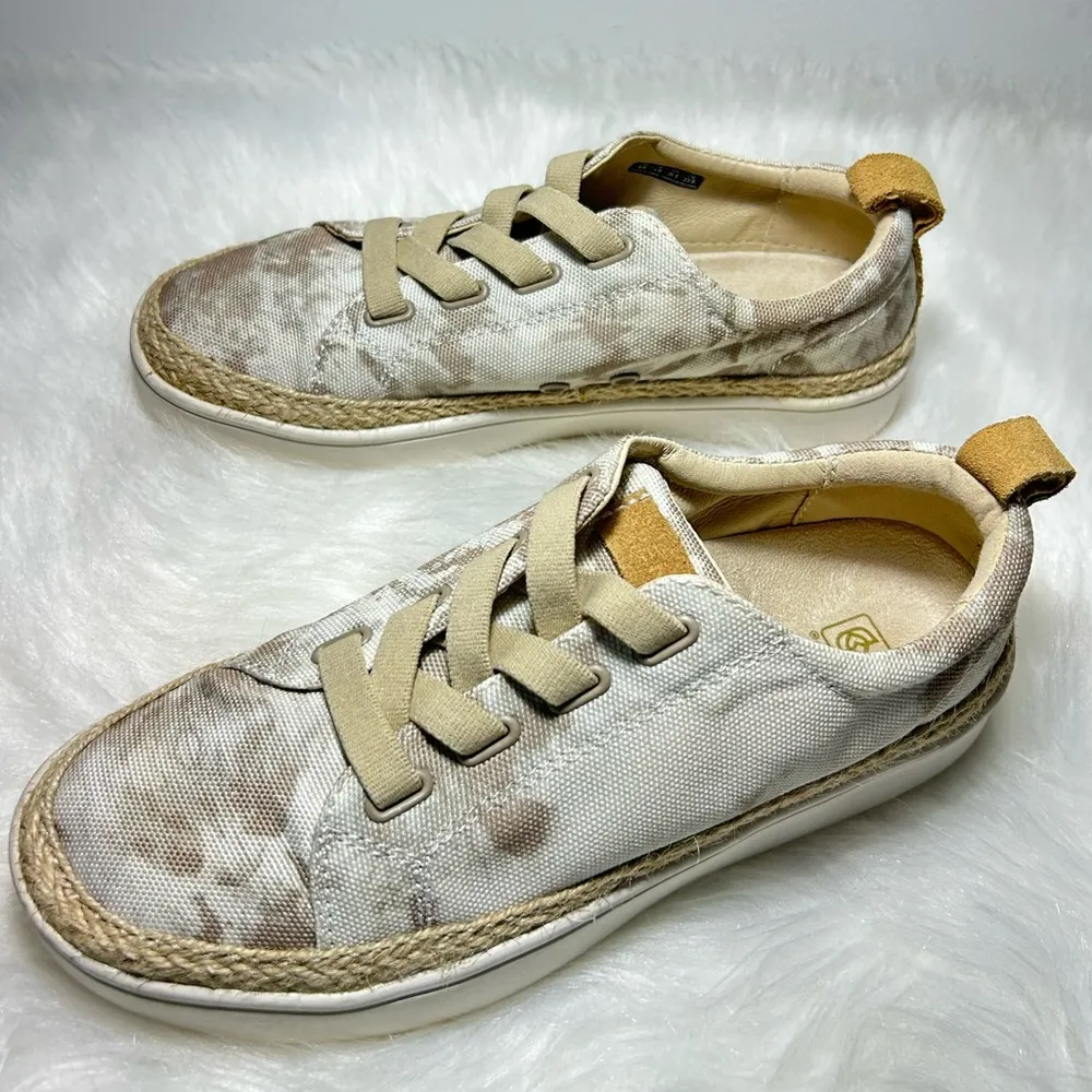 Spenco Malibu Lace Women Gray Tie Dye Slip On Comfort Jute Tennis Shoe Size 6B - Image 3