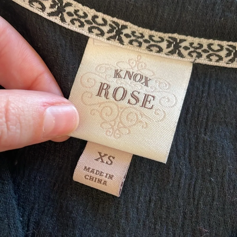 Black  Dress with Brown Buttons - Image 2