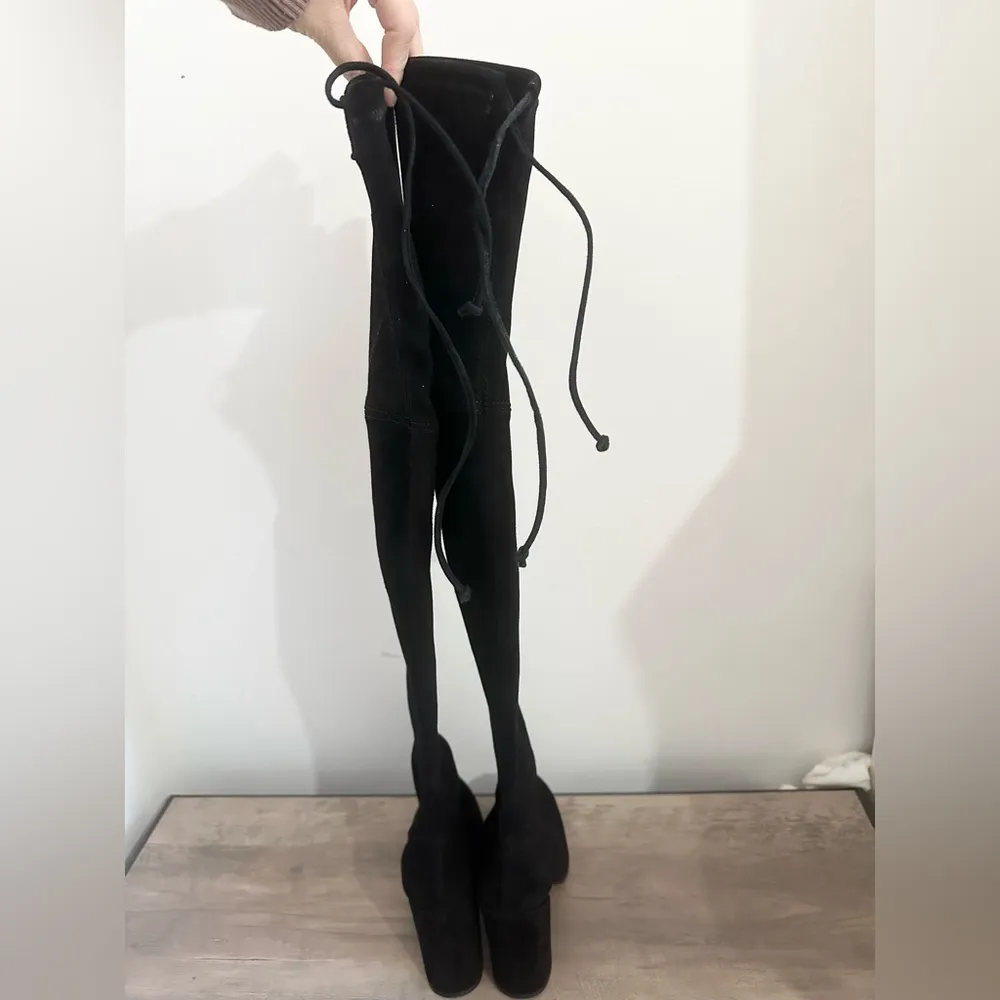 Stuart Weitzman Highchamp Velvet Over-the-Knee Boot Black size 6 women suede - Image 3