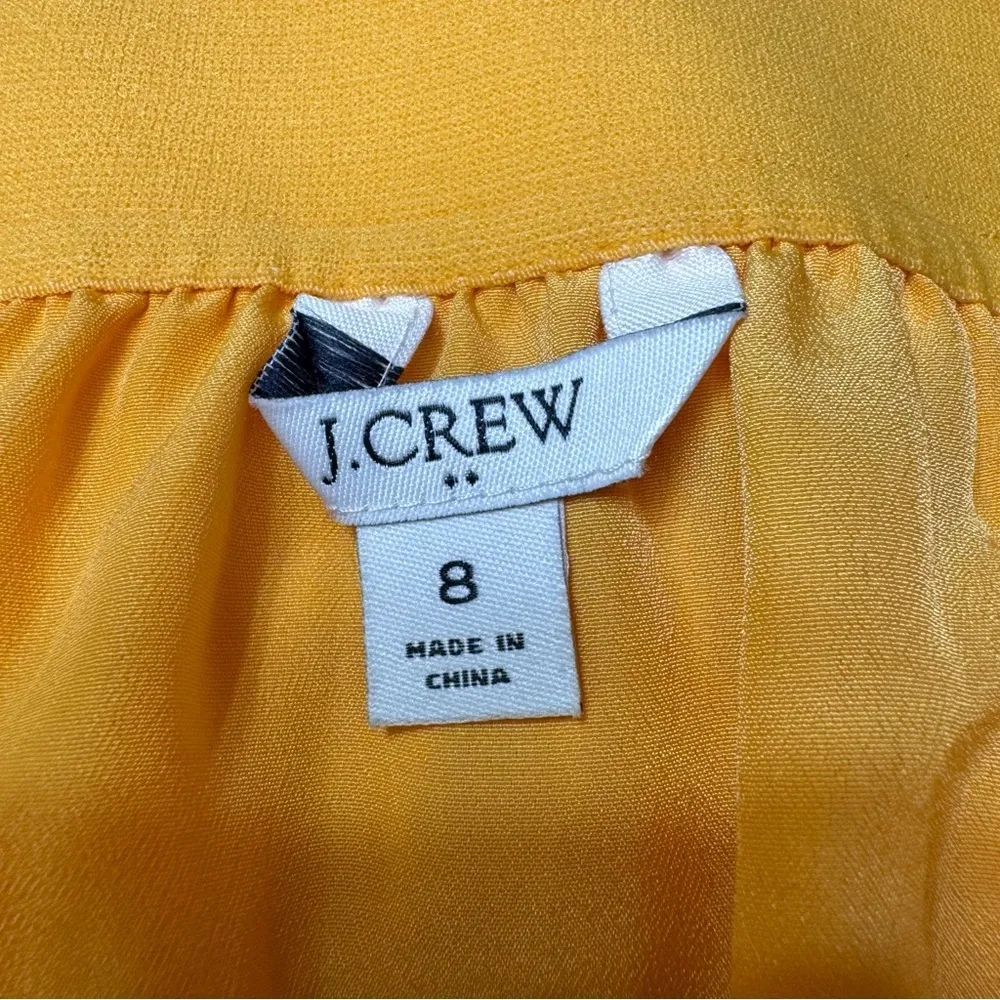 J. Crew Pleated High Rise Midi Skirt Elastic Waist Pull On Saffron Yellow Size 8 - Image 9