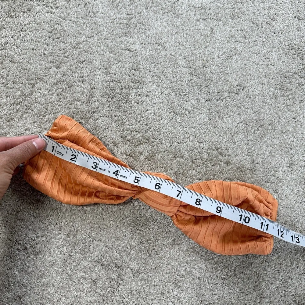 Nude Lucy Swimwear Set Classic Knot Front Bikini & Brief Bottom in Papaya XS Orange - Image 7