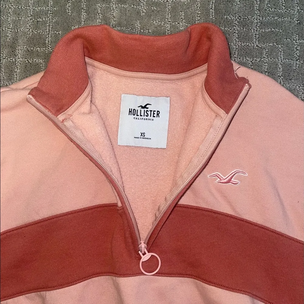 Hollister Pink Quarter Zip Sweatshirt - Image 3