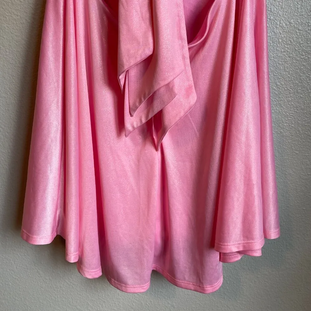 Lucy in the Sky Dress Pink Large Shimmer Sleeveless Tie Back Mini Homecoming - Image 13