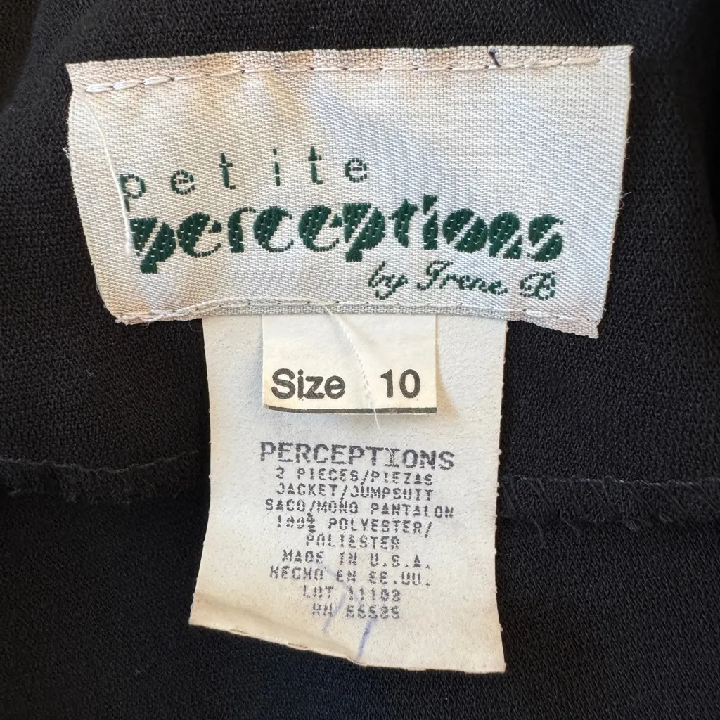 Vintage ‘90s Perceptions by Irene B Black Sequined Cropped Tuxedo Jacket - Image 7