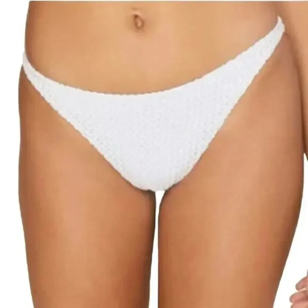 NWT Andie Swim Demi Moore The Tropez Crochet Like Bottom Mid Rise S White #3669 - Image 10