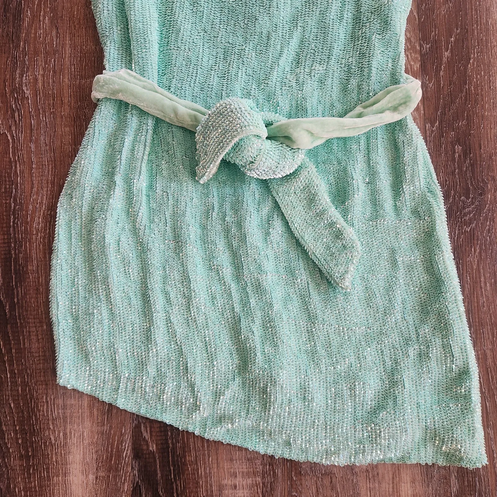 Retrofete Ella Sequin Dress in Blue/Green Size XS One Shoulder NWT Blue - Image 4