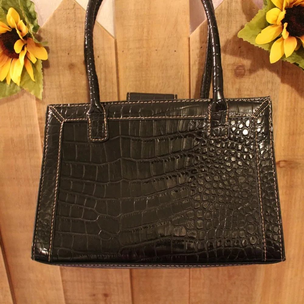 Liz Claiborne Black Tassle Hand Bag Purse Satchel - Image 3