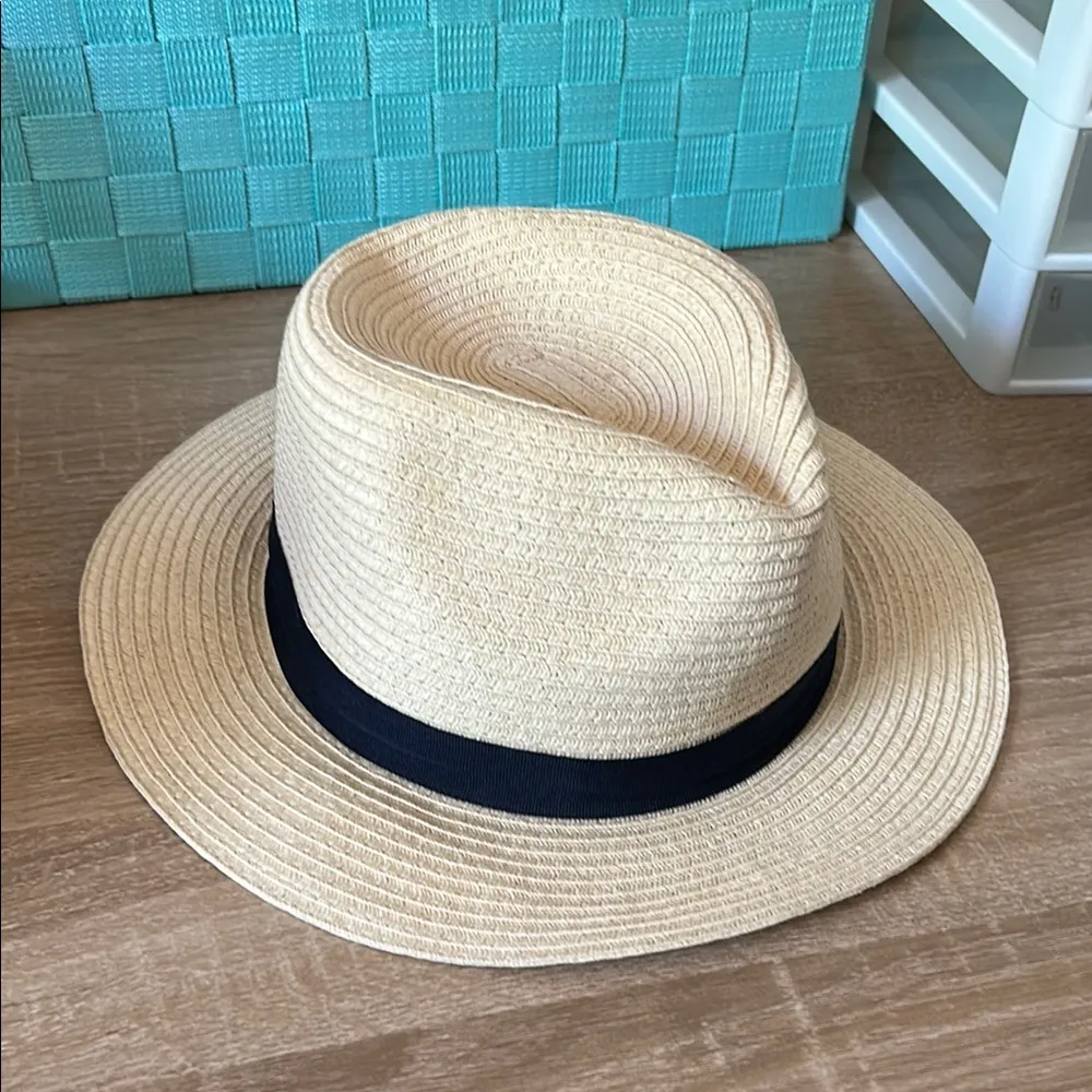 LOFT Tan and Black Fedora Hat - Image 9