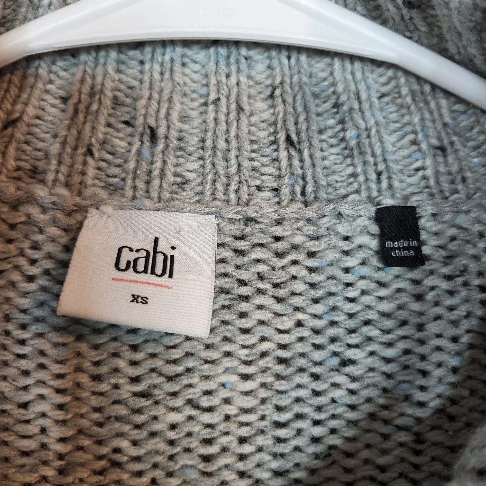 Cabi Square Stitch Gray Snap Front Cardigan Sweater Jacket Size XS - Image 2