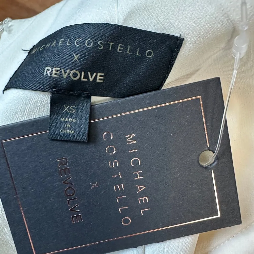 Michael Costello White One Shoulder Jumpsuit XS Lace-up Bustier Cutout $258 NEW - Image 10