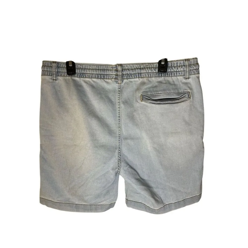 US Polo Assn. Women's Blue Chambray Elastic Waist Shorts Size L Standard Size L - Image 2