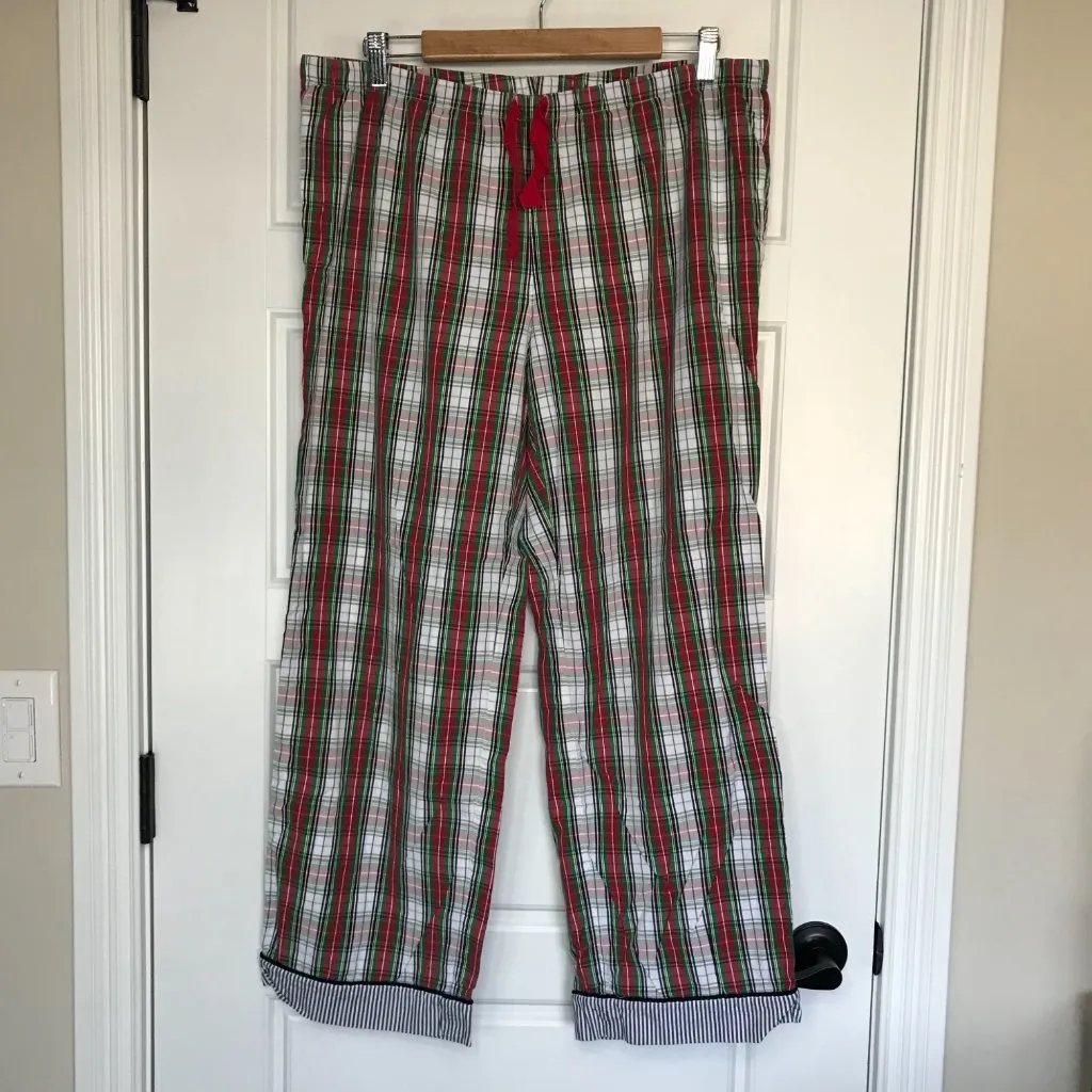 Vineyard Vines Plaid Pajama Pants Women's Medium 100% Cotton Holiday‎ Loungewear - Image 2