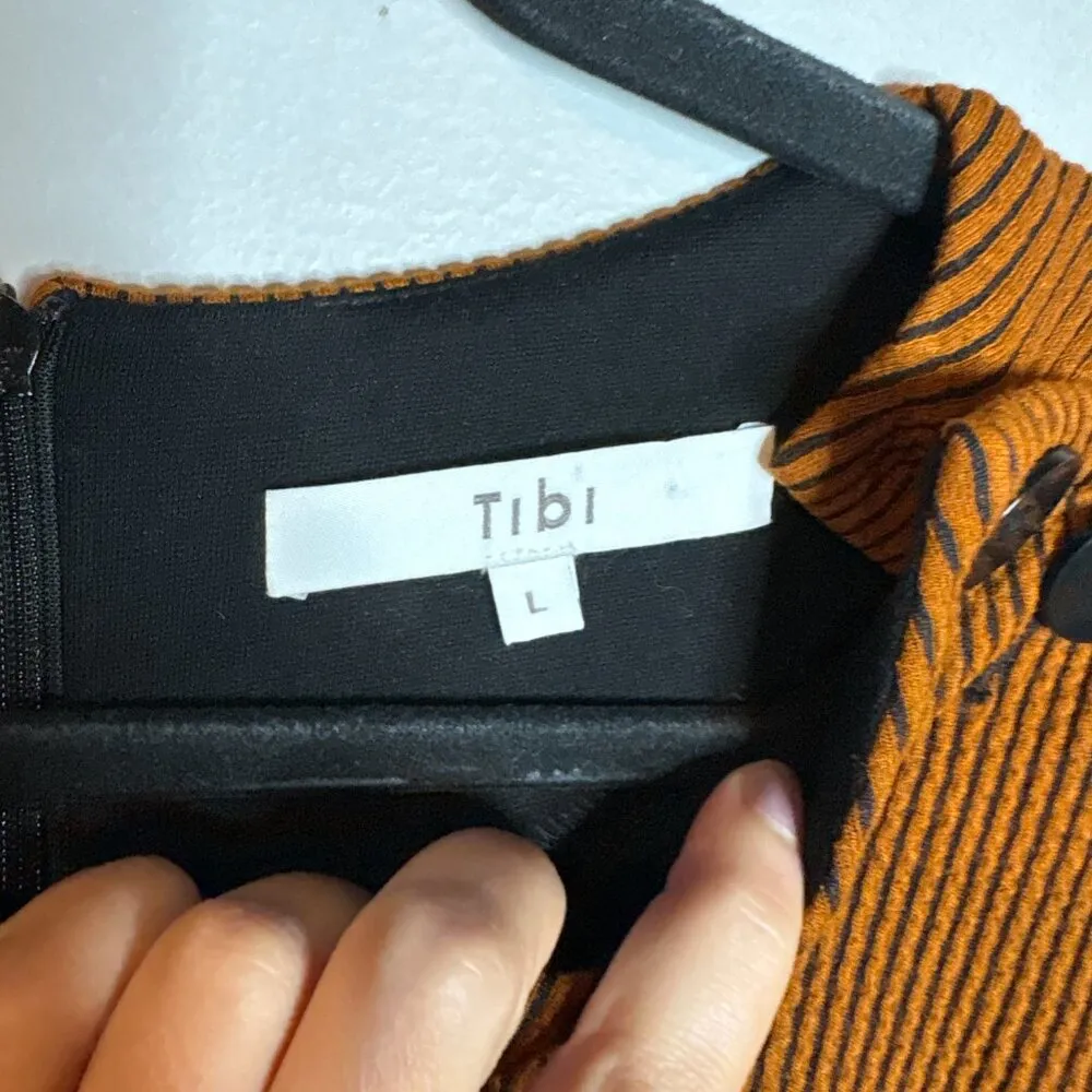 Tibi Rust Striped wide sleeve shift dress - Image 3