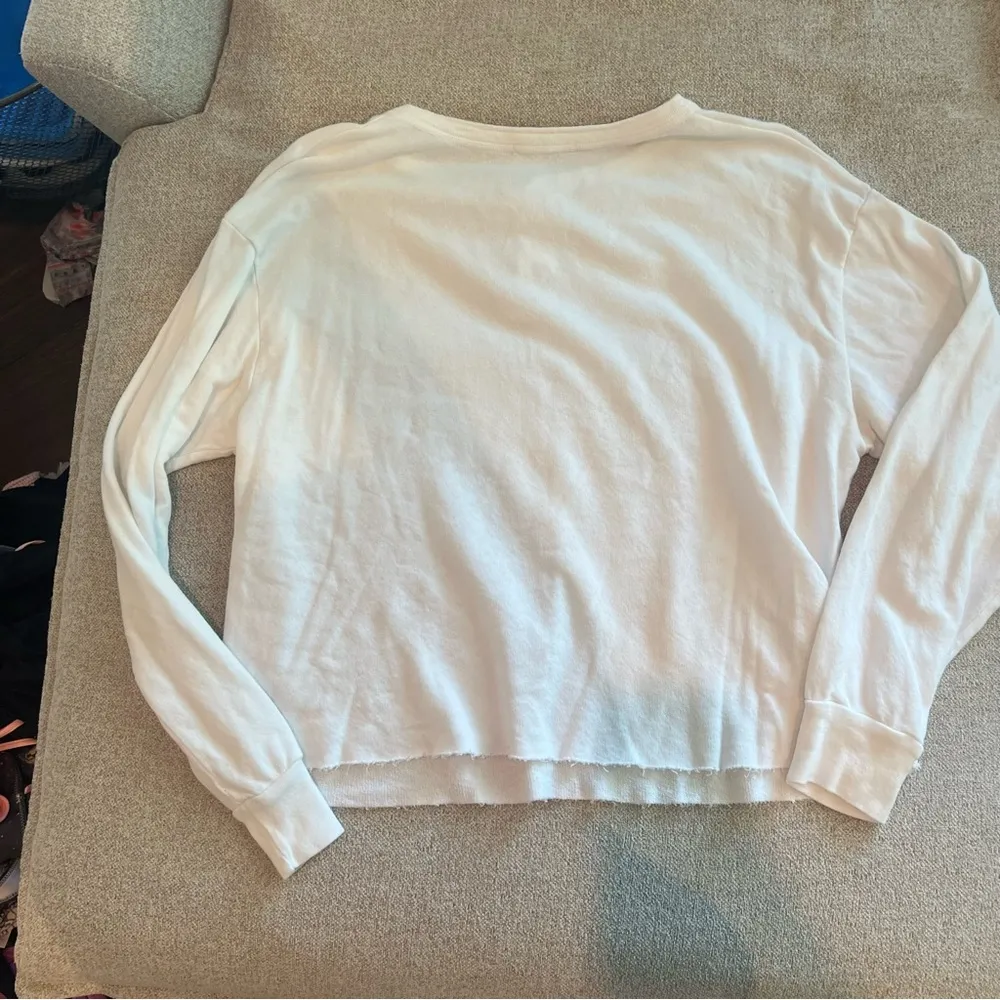 White Long Sleeve Button Up Top Size Small - Image 2