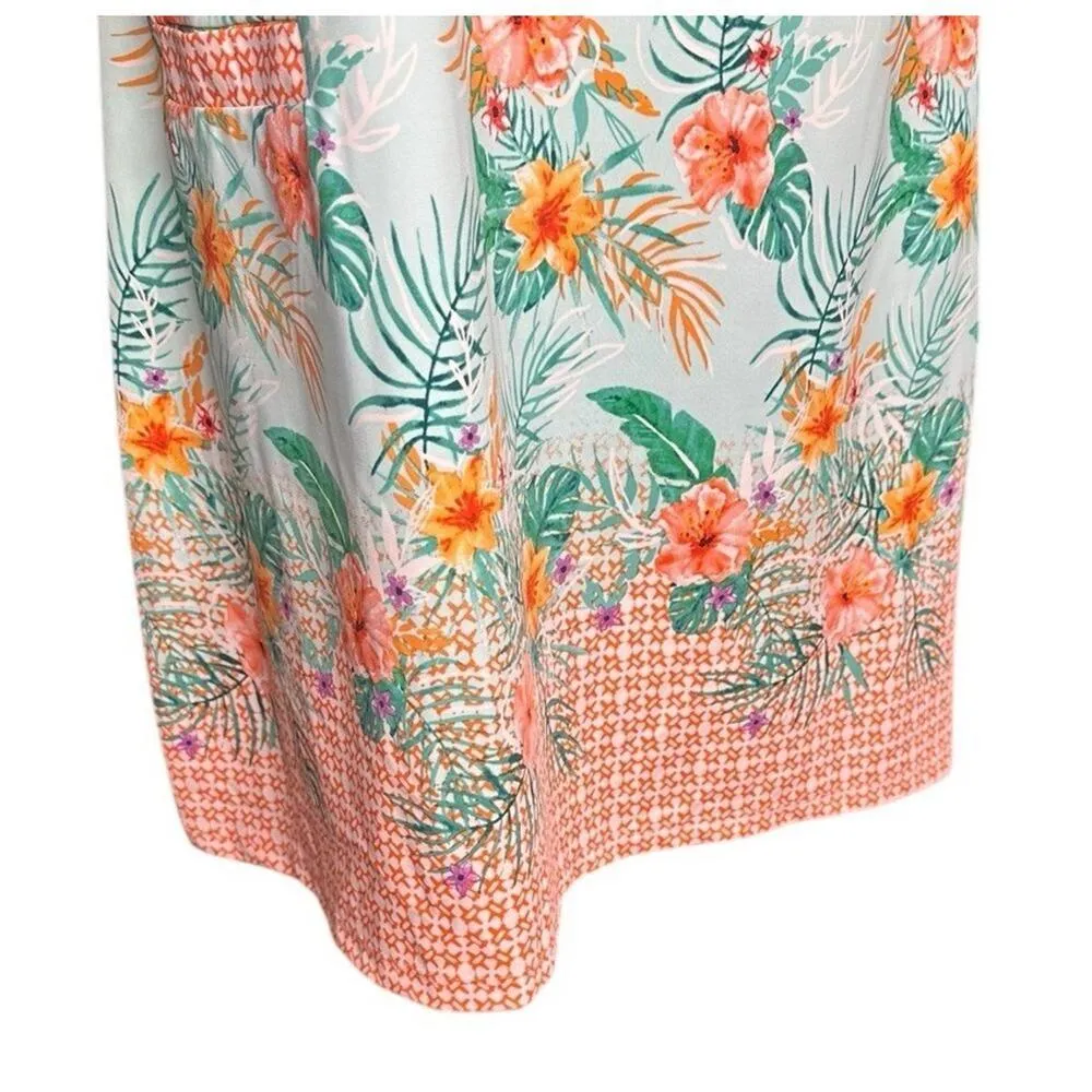 CABANA LIFE Cayman Print 3/4 Sleeve UPF 50 Shift Dress Size M Swim Cover Beach Size M - Image 5