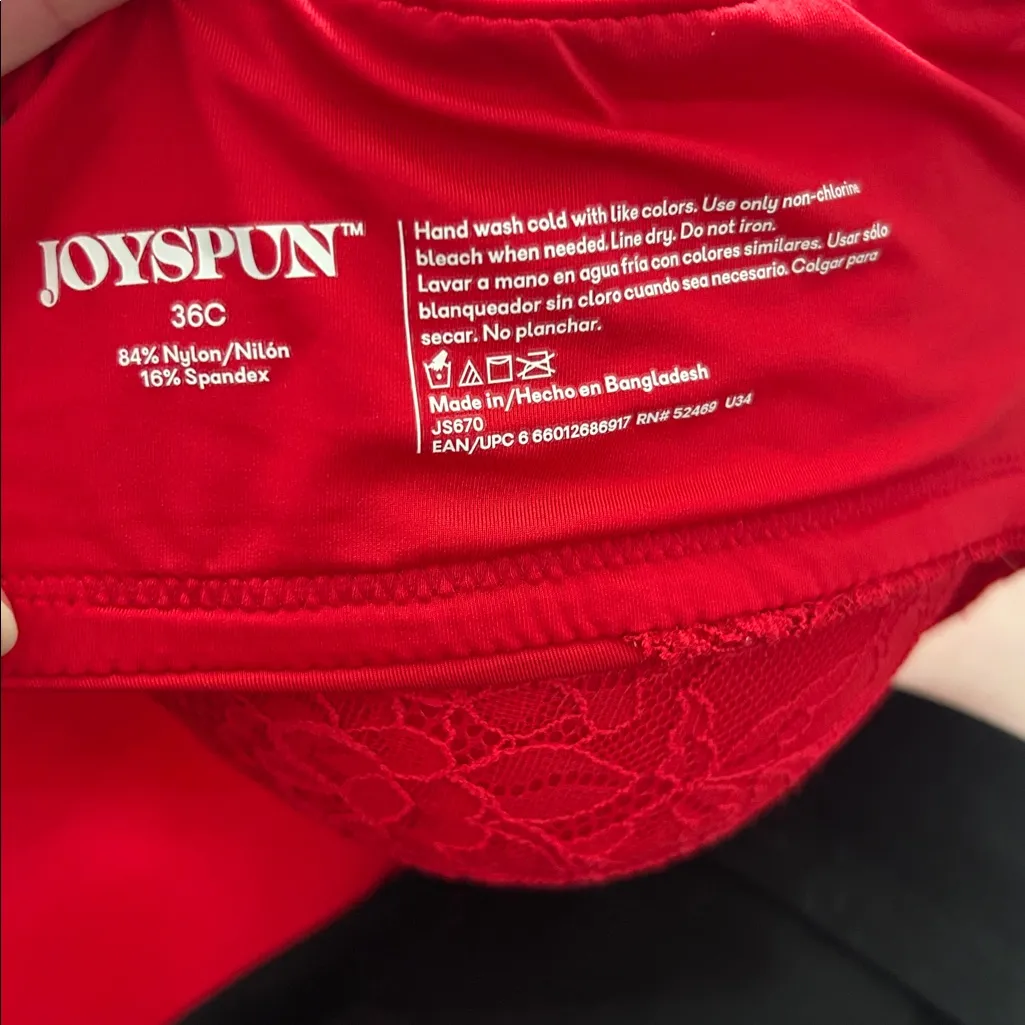 Scarlet Red Lace Push Up Bra Size undefined - Image 2