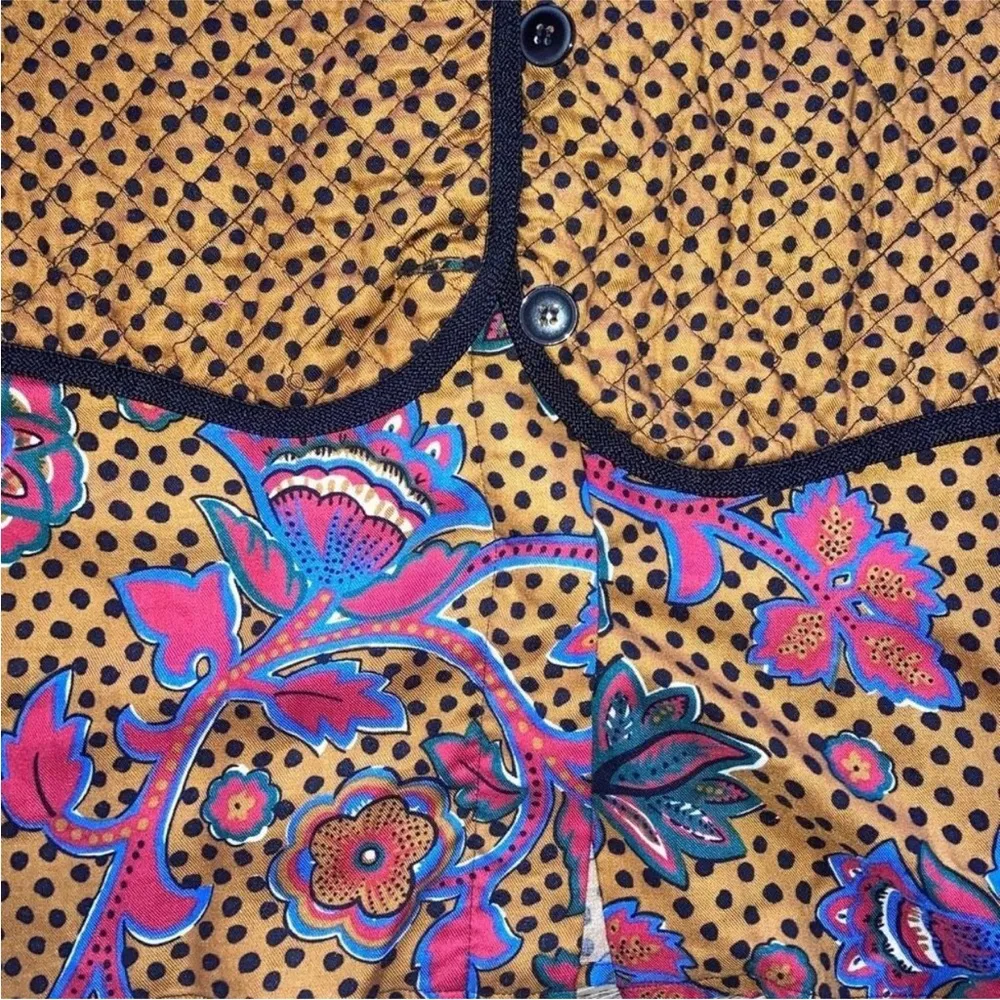 Vintage  Illusion Quilted Vest & Blouse Funky Layered Look 16 - Image 11