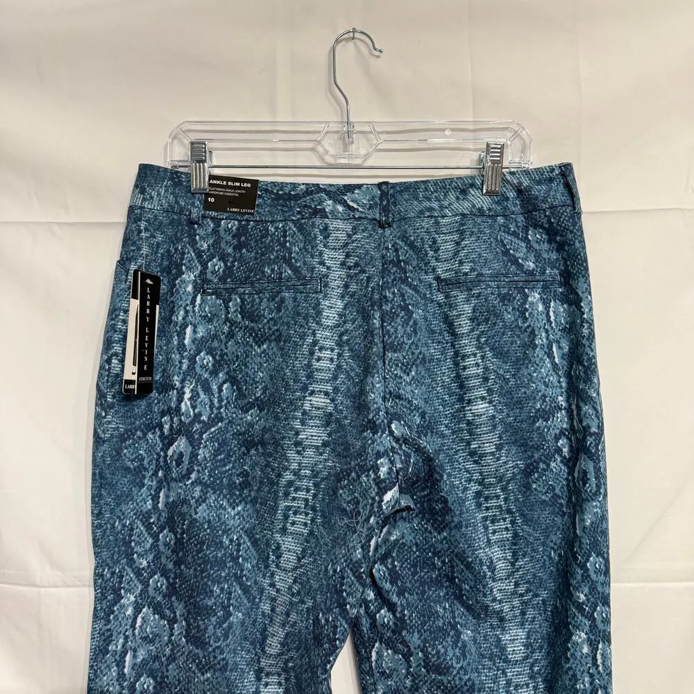 Larry Levine Navy Grey Ankle Slim Leg Pants Sz 10 NWT - Image 9