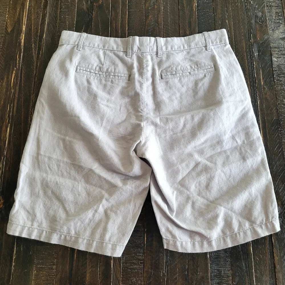 Gap Boyfriend Roll-Up Khaki Linen Cotton Blend Shorts Women's Size 0 - Image 2