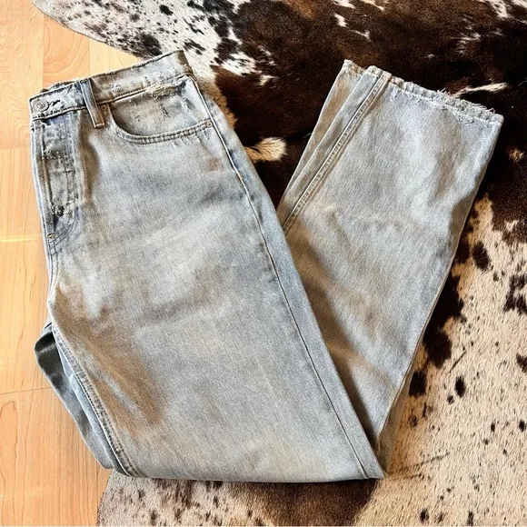 Hudson Jeans Thalia Loose Fit Light Blue Straight‎ Leg Jeans for Women - Image 3