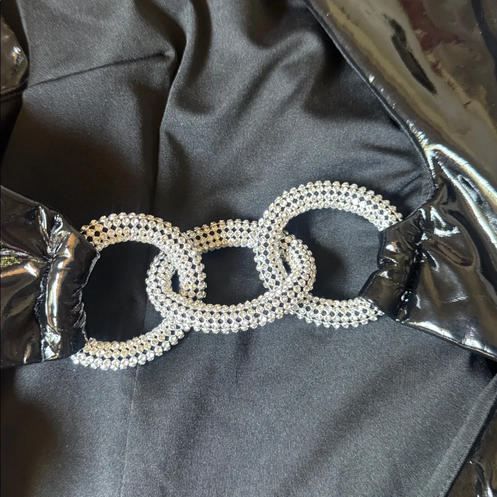 OUTCAST GLACÉ MINI DRESS Black - Image 4