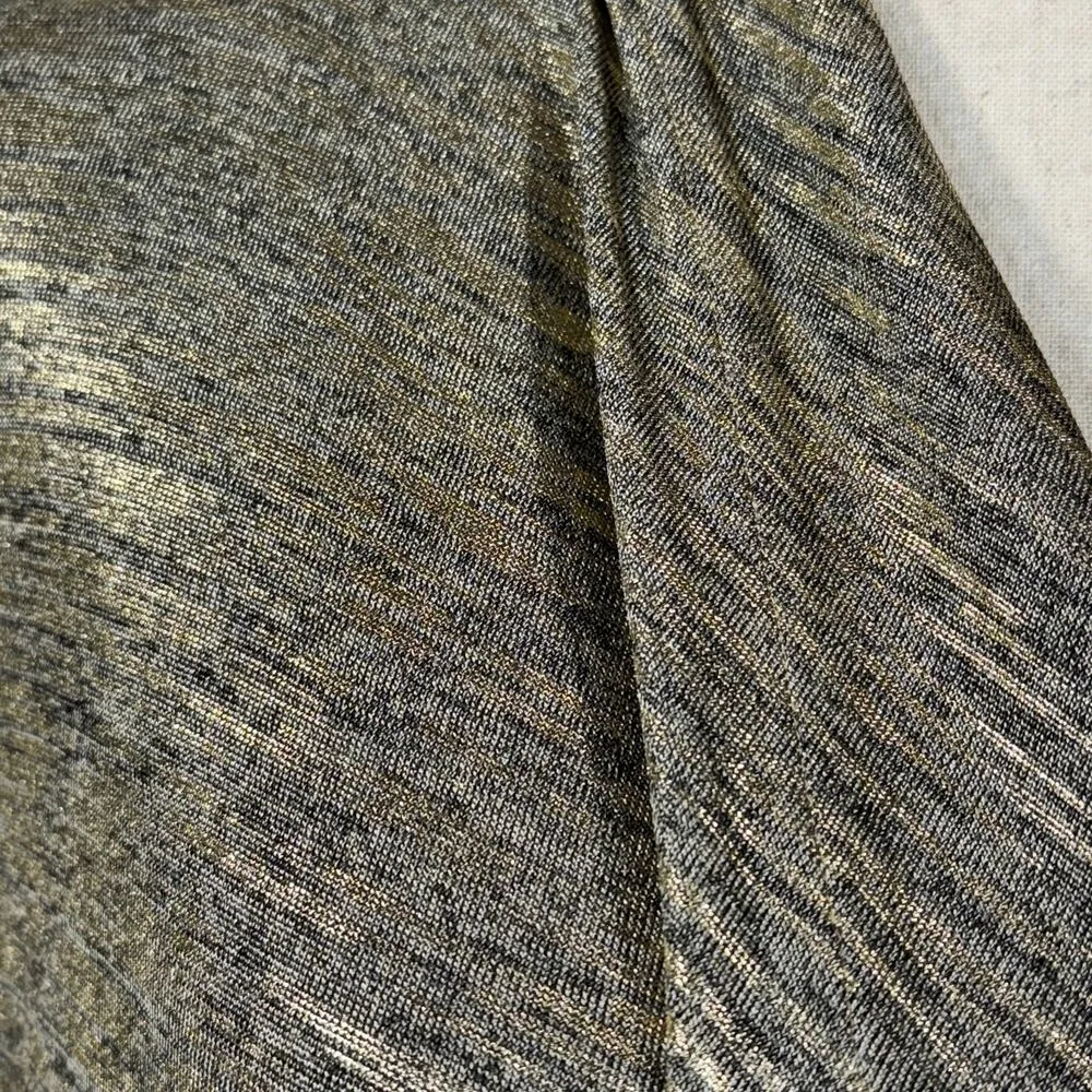 Calvin Klein Large Flyaway Draped Jacket Open Front Long Sleeve Gold Metallic - Image 6