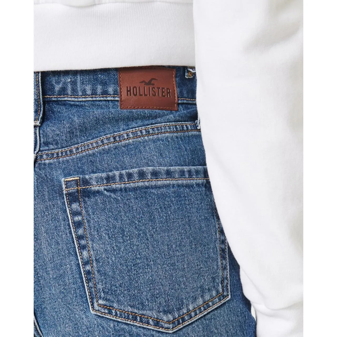 Hollister Blue Straight Leg Jeans Relaxed Fit Size 20R - Image 4