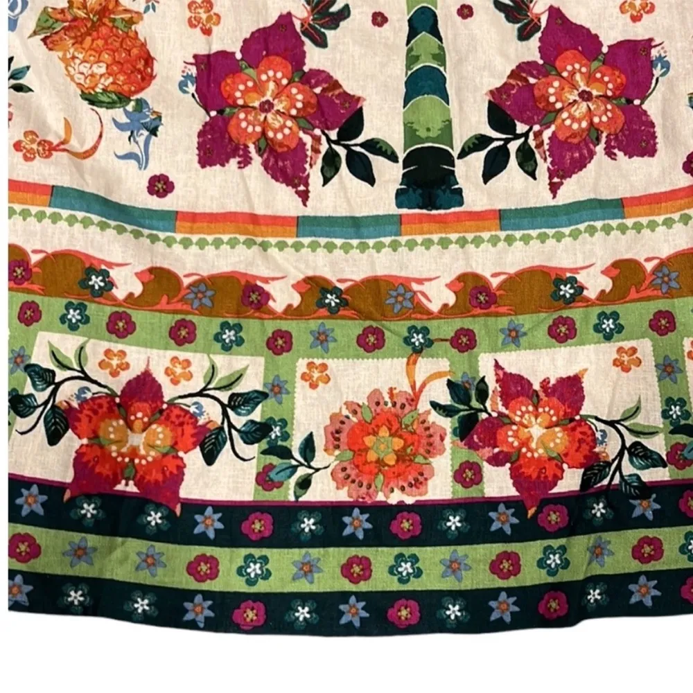 NWOT Rachel Zoe Linen Blend Tropical Maxi Skirt Size Large - Image 2